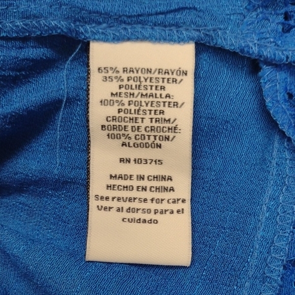 Zac & Rachel Royal Blue Lace Blouse - Picture 13 of 13